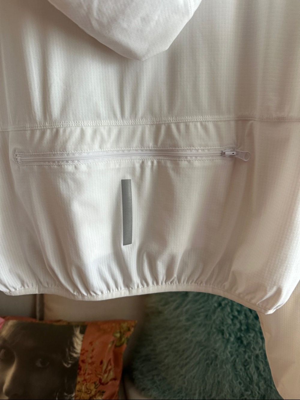 Lightweight White Hooded Windbreaker Jacket - Picture 9 of 12